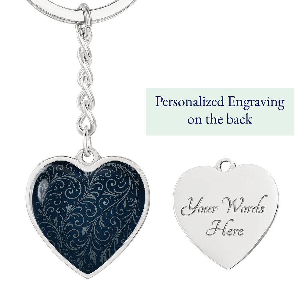 Swirling Filigree Heart Keychain