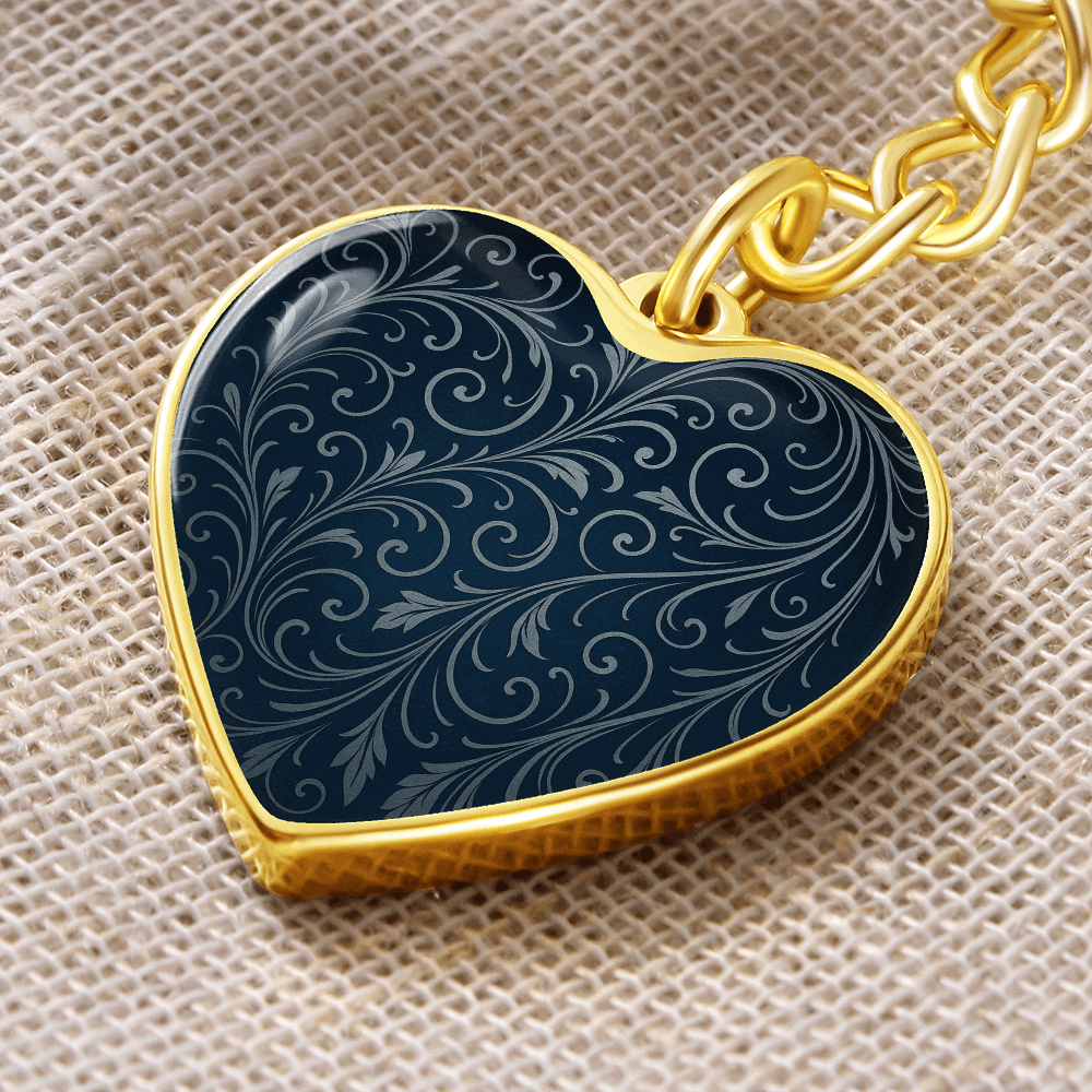 Swirling Filigree Heart Keychain