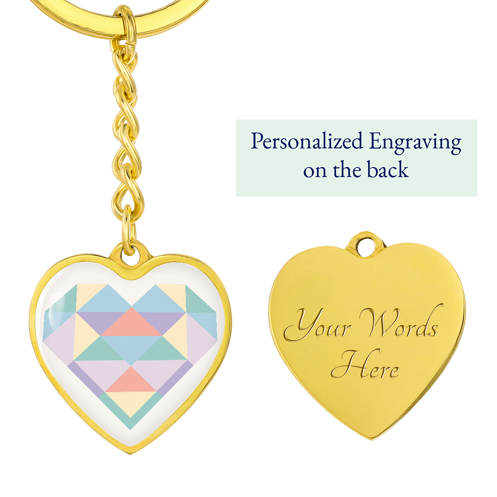 Modern Geometric Heart Keychain
