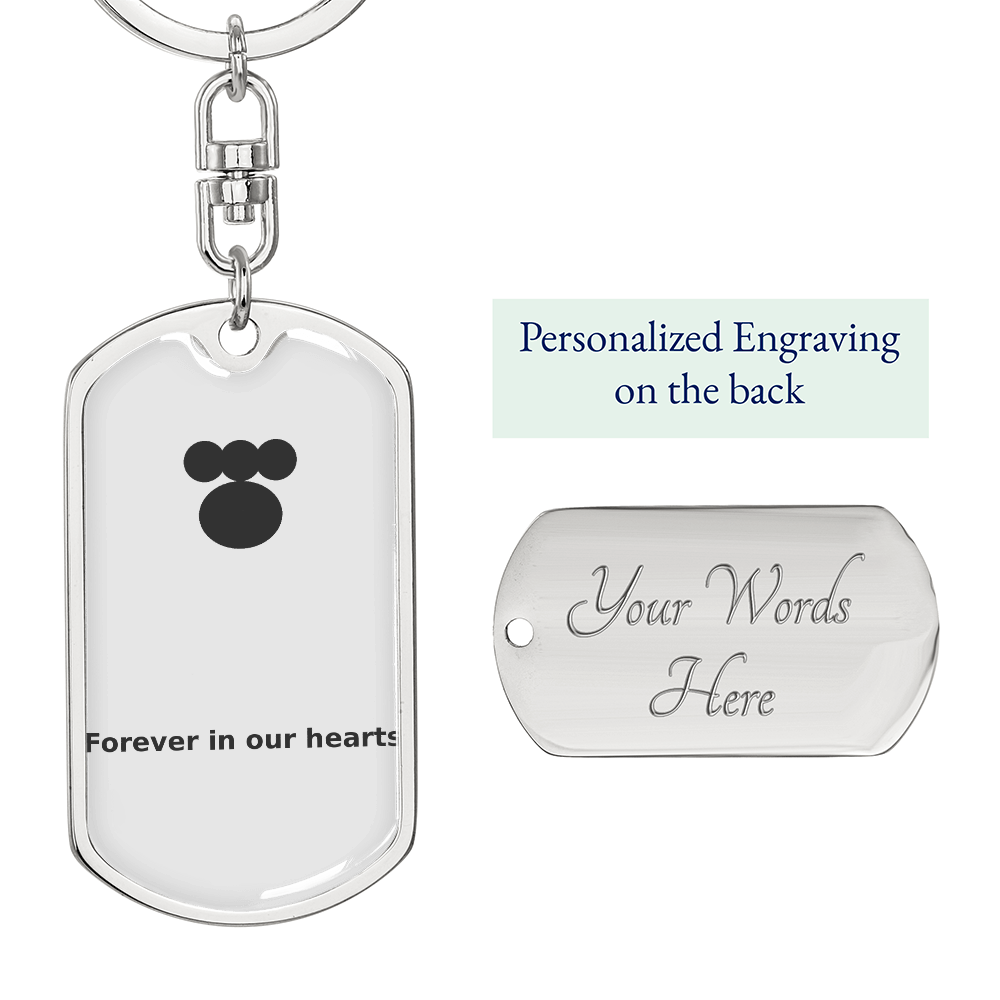 Custom Dog Tag Keychain – Forever in Our Hearts