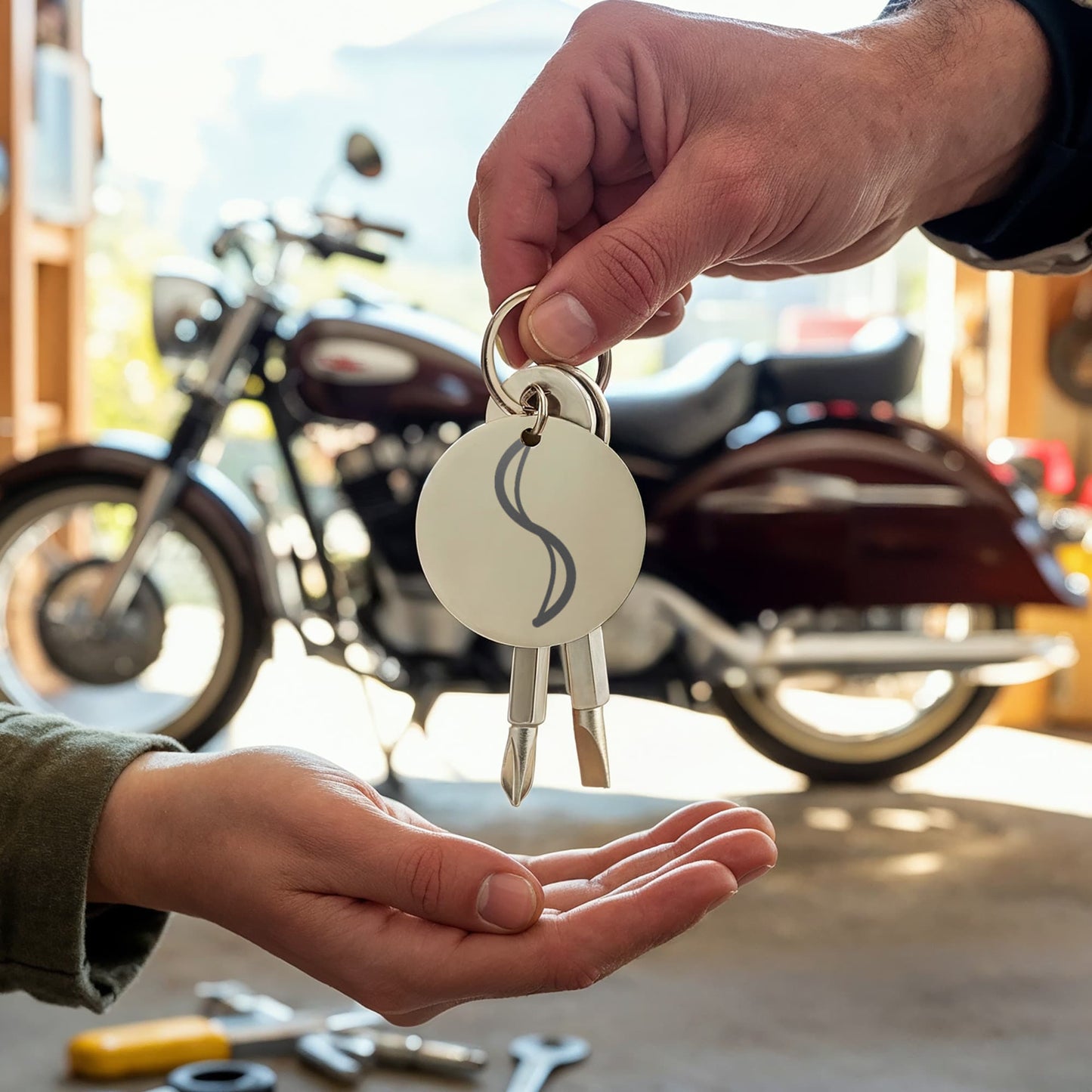 Elegant Swirl Screwdriver Keychain