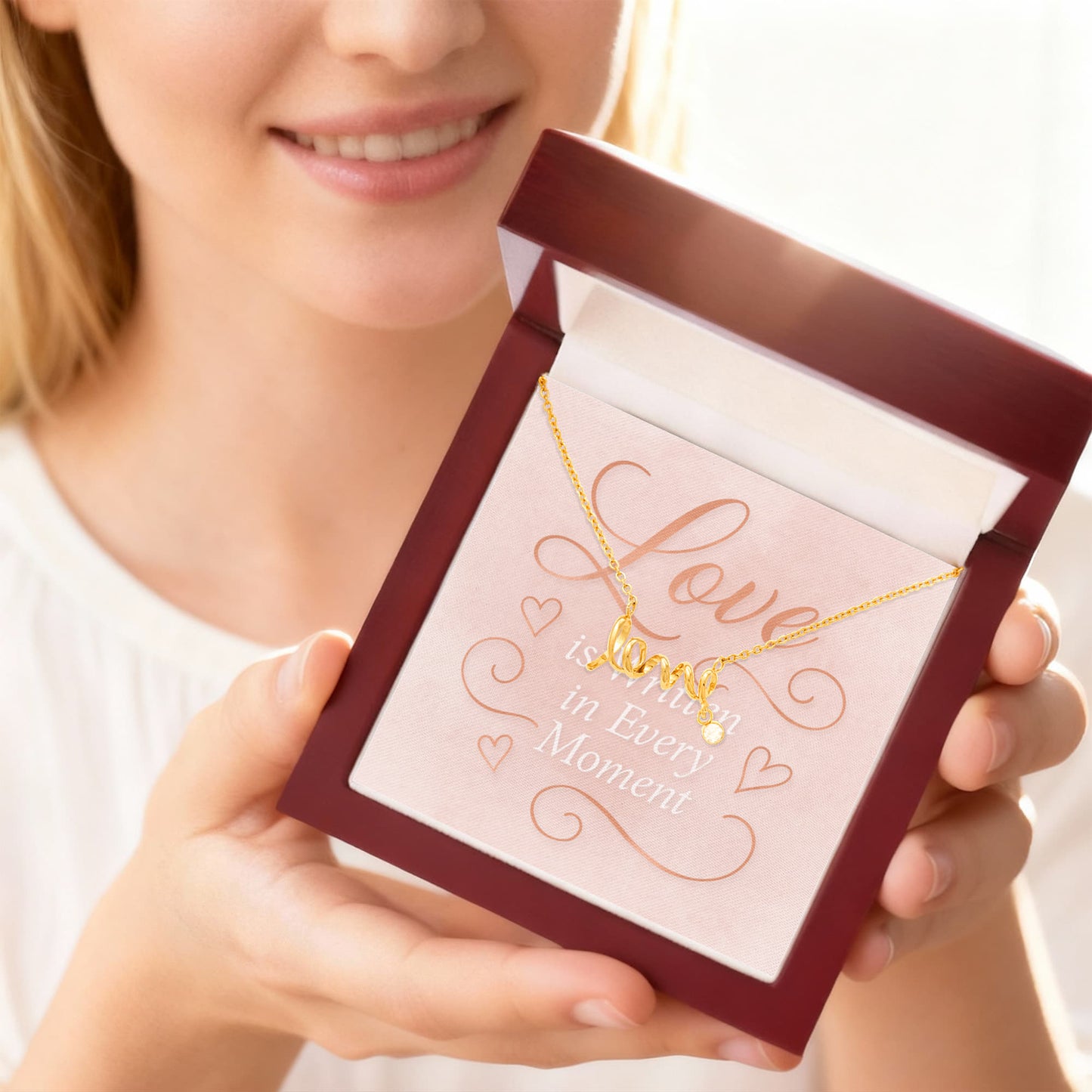 Love is Written Script Necklace