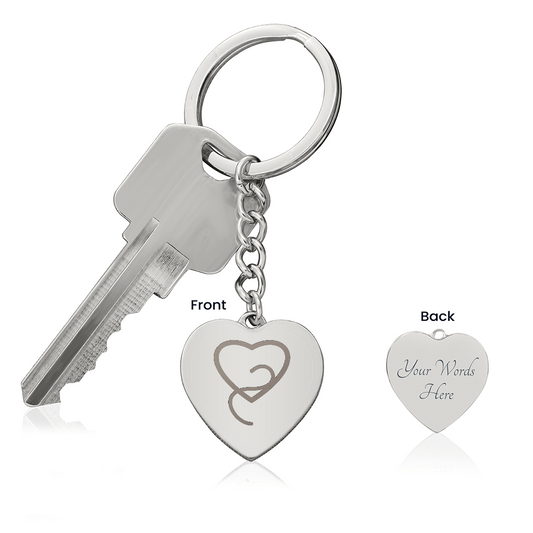 Elegant Swirl Heart Keychain