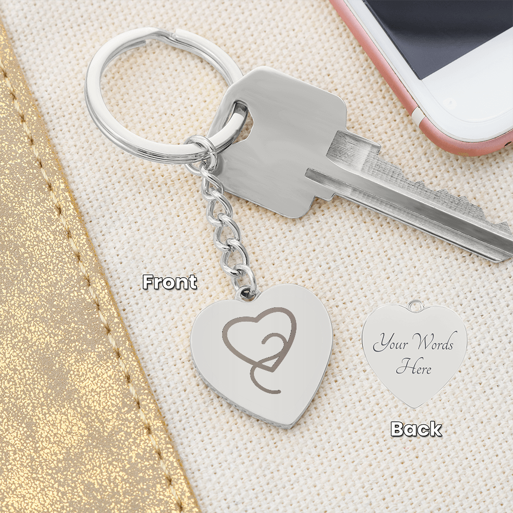 Elegant Swirl Heart Keychain