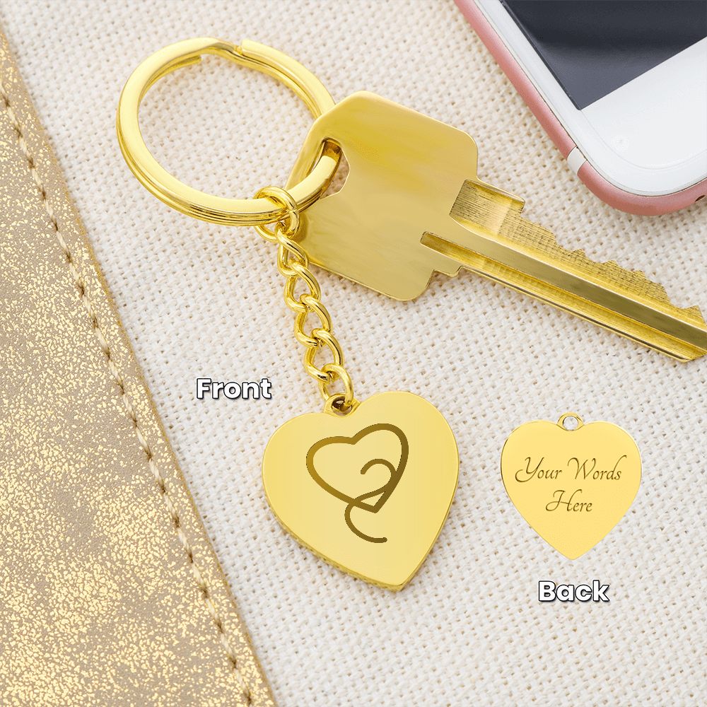 Elegant Swirl Heart Keychain