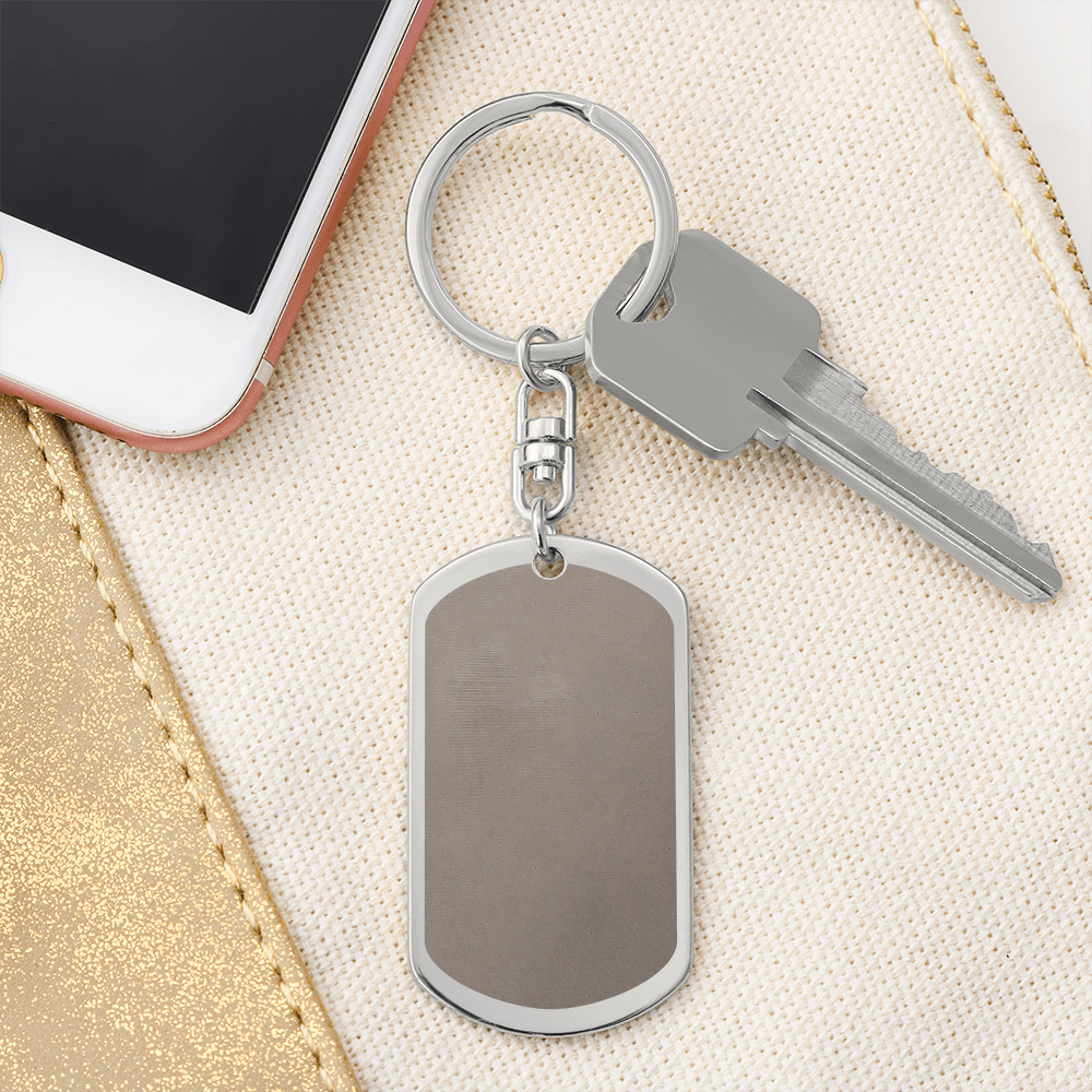 Vertical Swirl Dog Tag Keychain