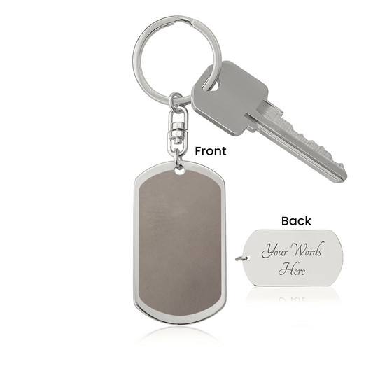 Vertical Swirl Dog Tag Keychain