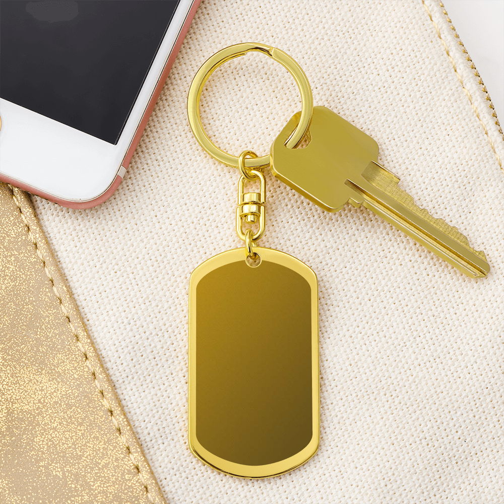 Vertical Swirl Dog Tag Keychain