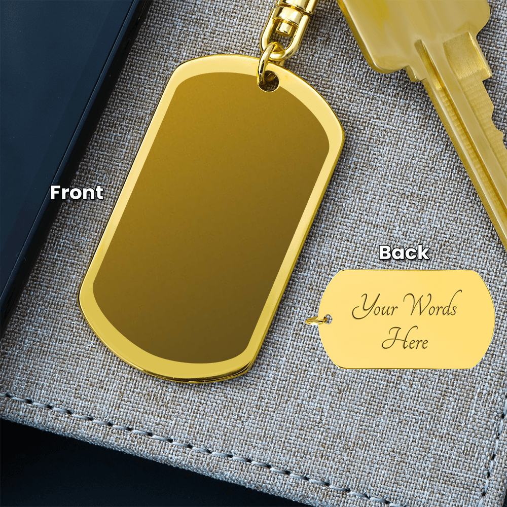 Vertical Swirl Dog Tag Keychain