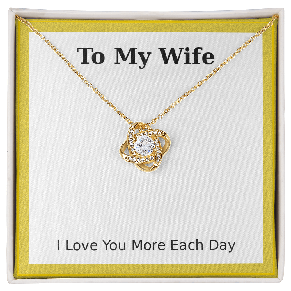 To My Wife – Gold Frame Love Knot Necklace