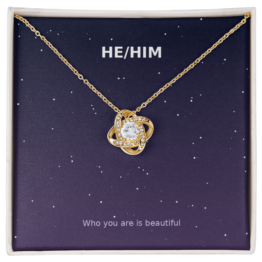 He/Him Pronoun – Love Knot Necklace