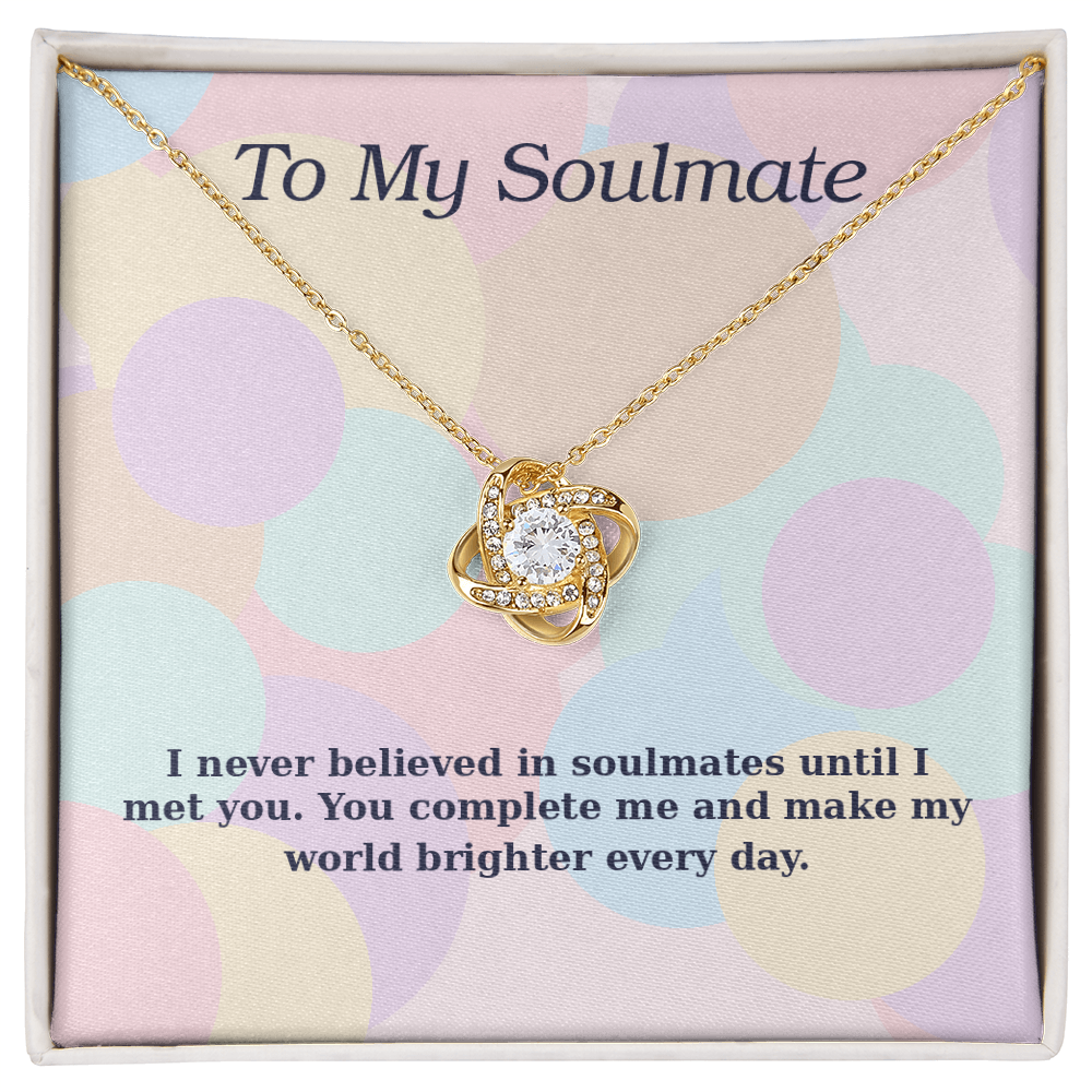 To My Soulmate – Pastel Love Knot Necklace