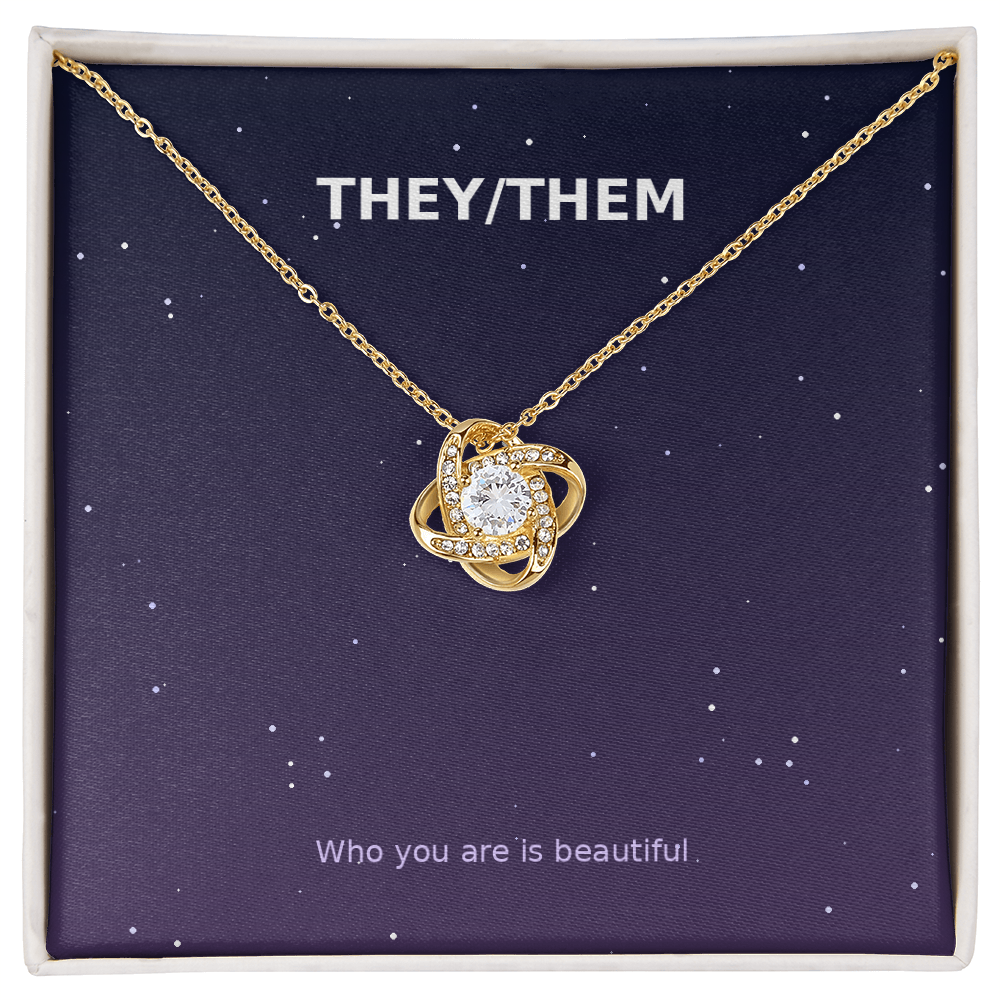 They/Them Pronoun – Love Knot Necklace