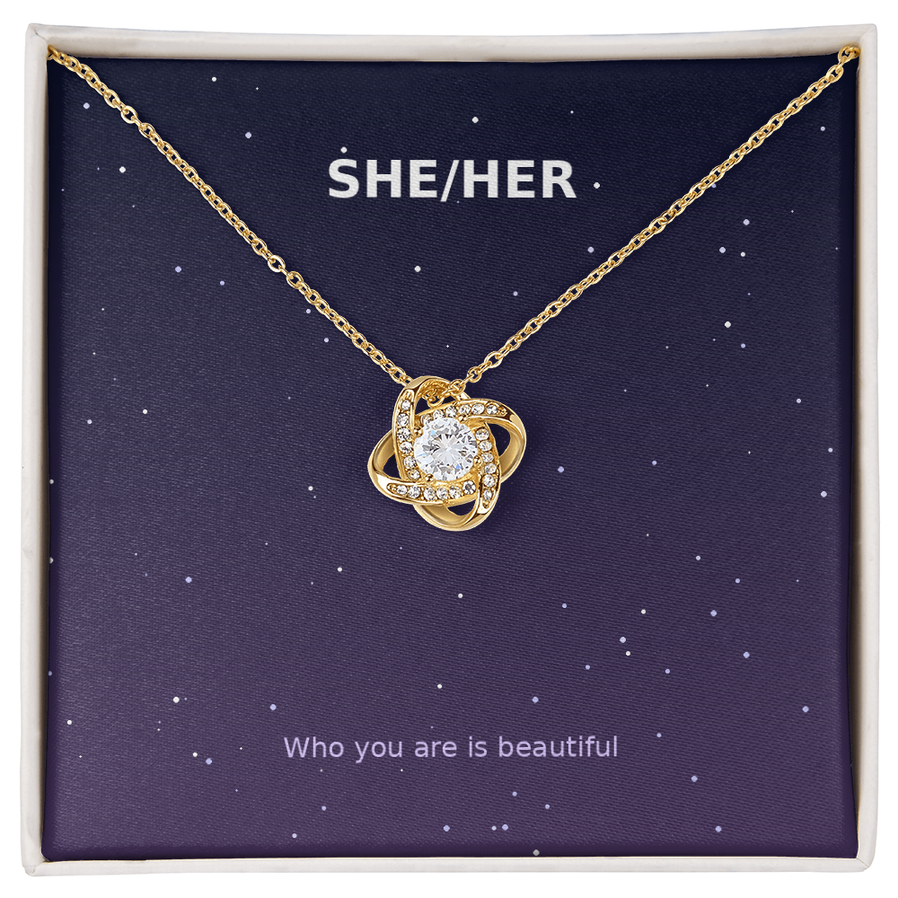 She/Her Pronoun – Love Knot Necklace