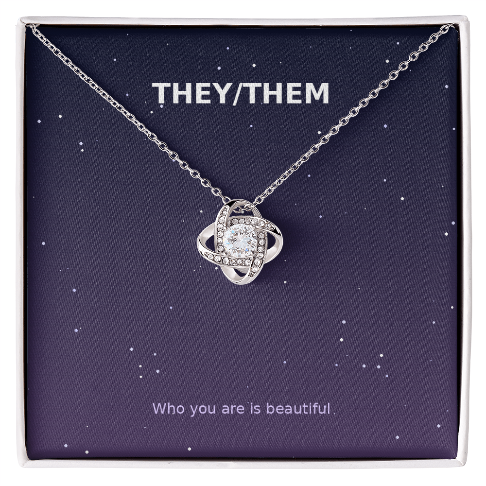They/Them Pronoun – Love Knot Necklace