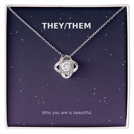 They/Them Pronoun – Love Knot Necklace