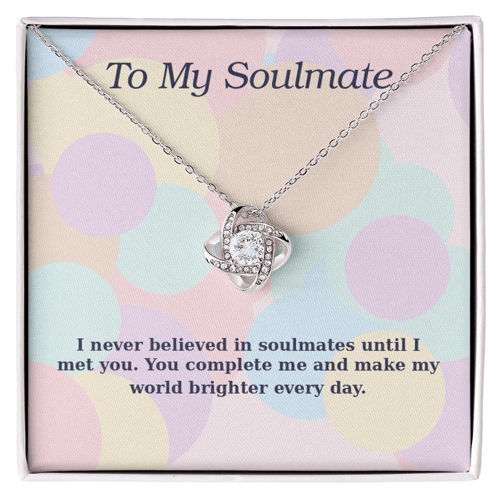 To My Soulmate – Pastel Love Knot Necklace