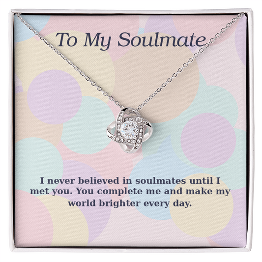 To My Soulmate – Pastel Love Knot Necklace