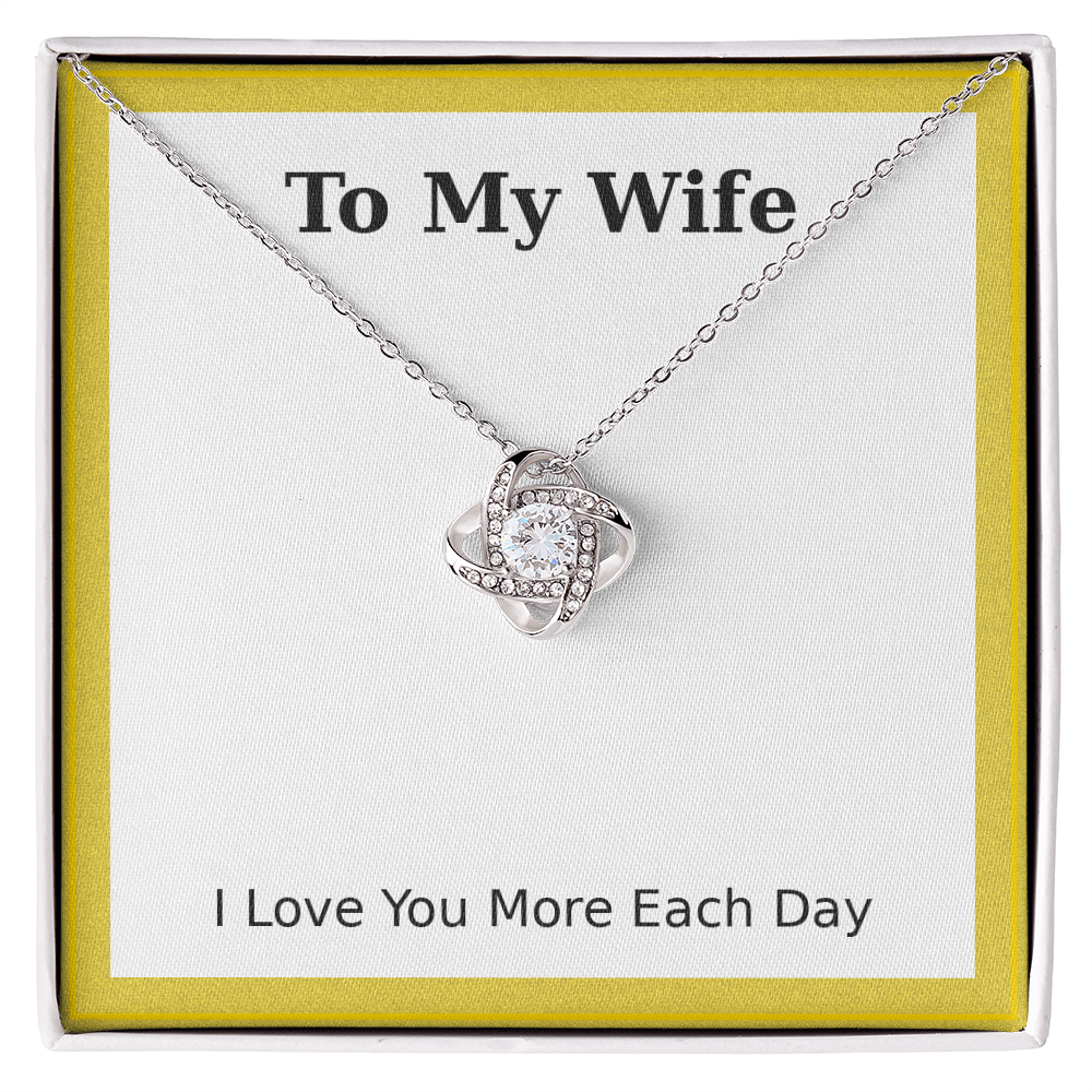 To My Wife – Gold Frame Love Knot Necklace