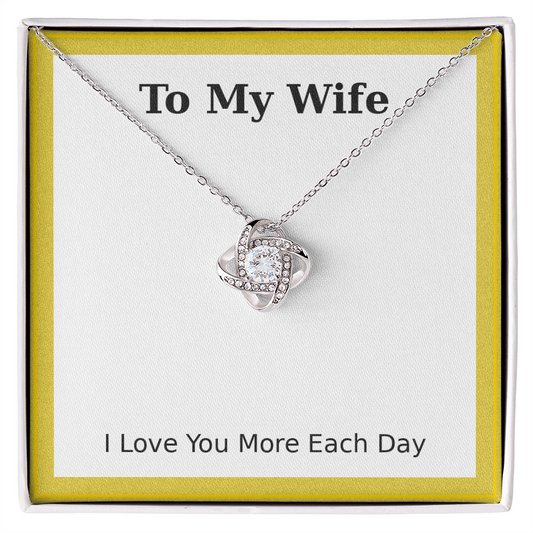 To My Wife – Gold Frame Love Knot Necklace