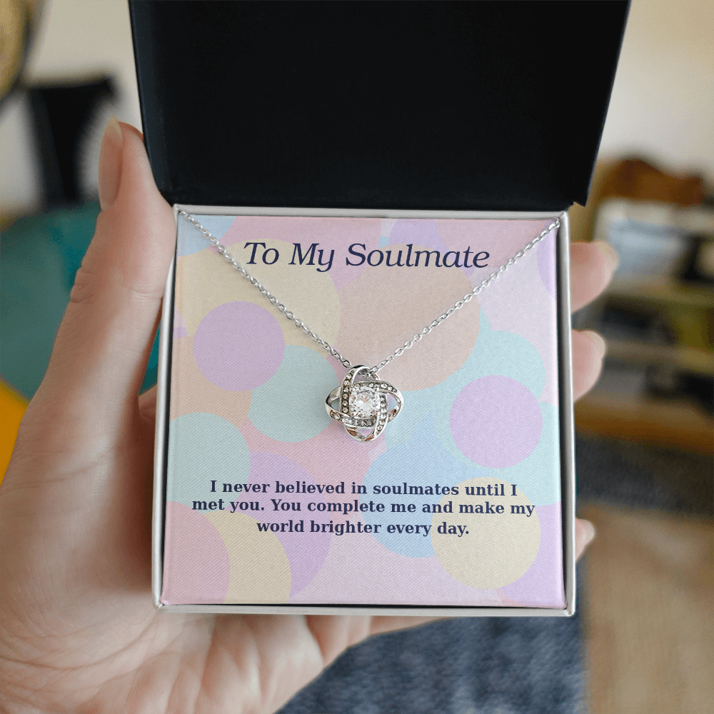 To My Soulmate – Pastel Love Knot Necklace
