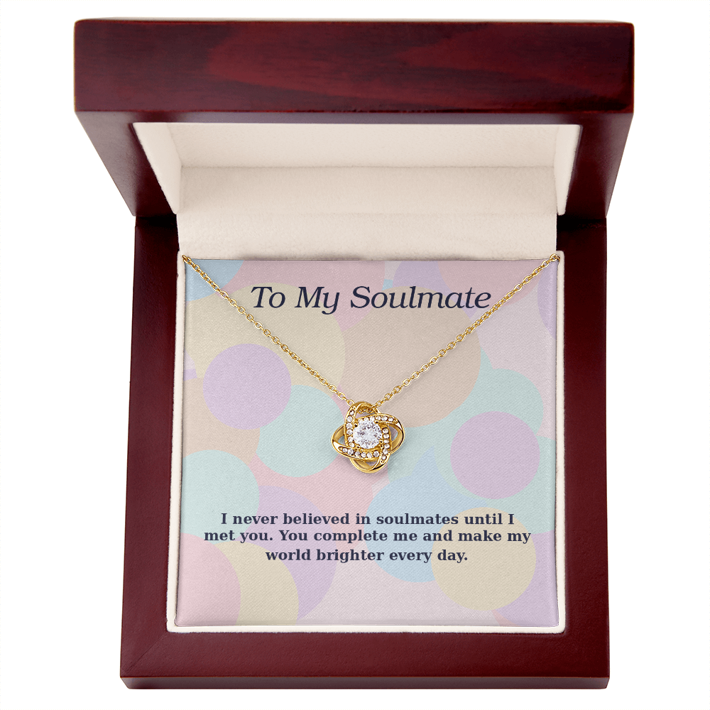 To My Soulmate – Pastel Love Knot Necklace