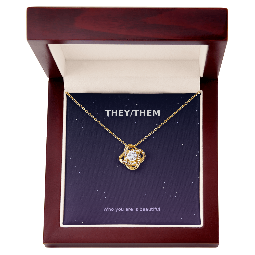 They/Them Pronoun – Love Knot Necklace
