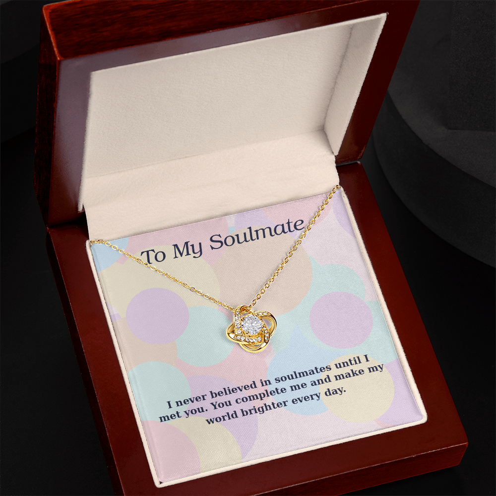 To My Soulmate – Pastel Love Knot Necklace