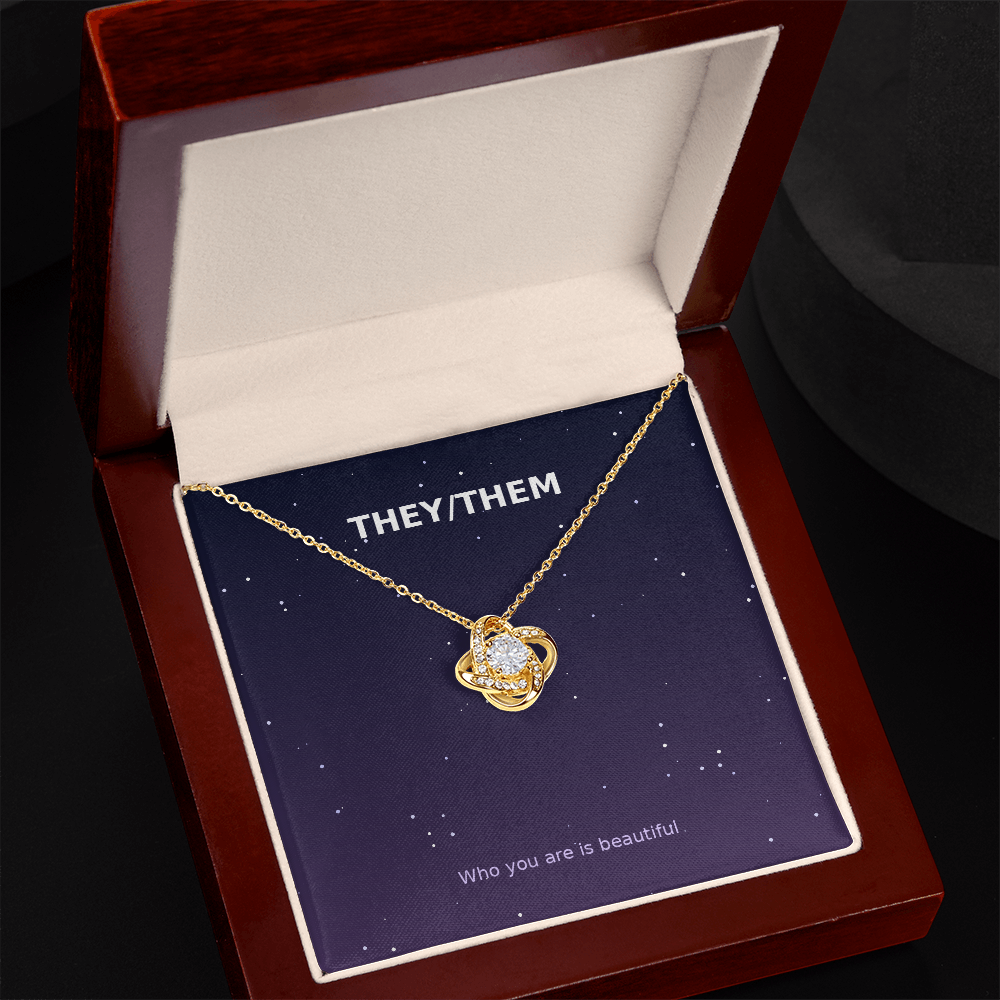 They/Them Pronoun – Love Knot Necklace