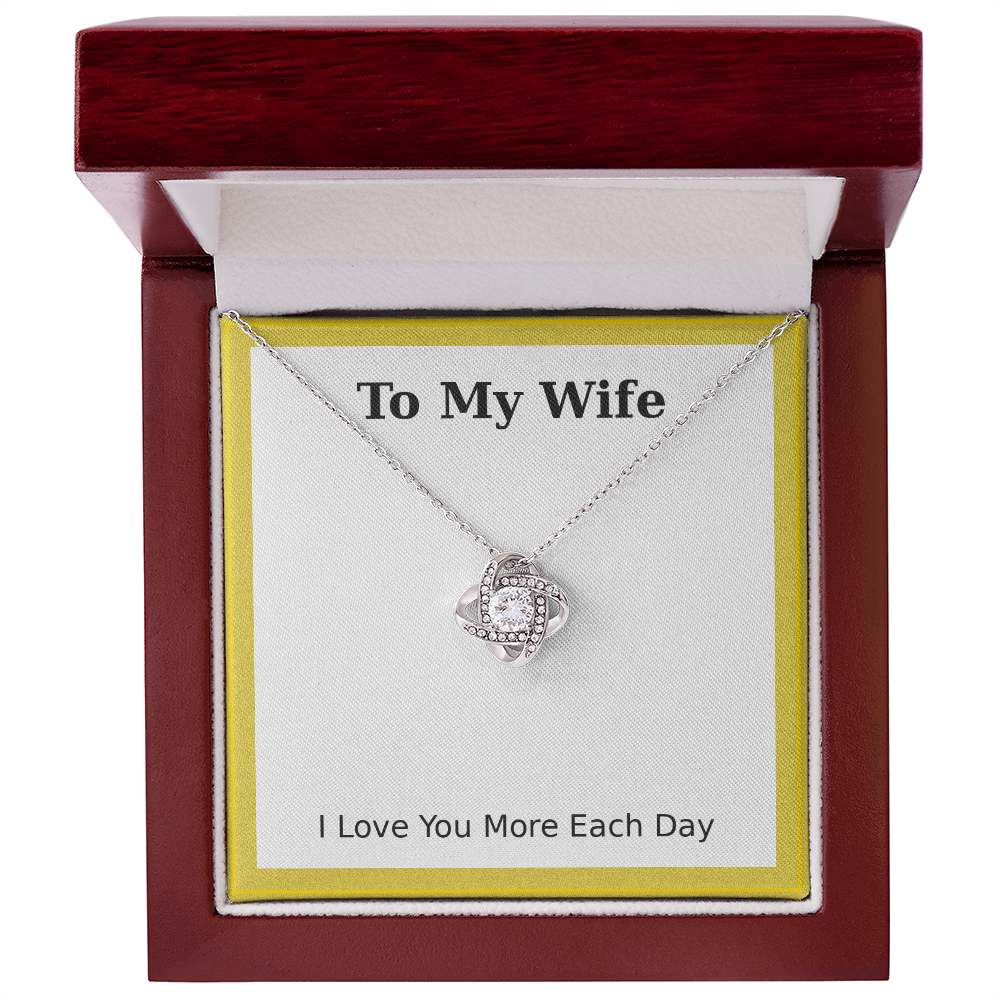 To My Wife – Gold Frame Love Knot Necklace