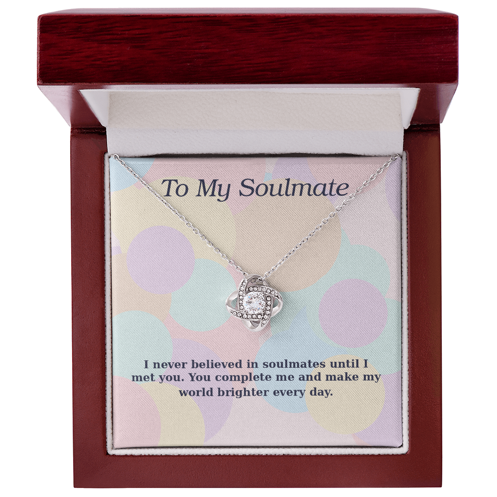 To My Soulmate – Pastel Love Knot Necklace