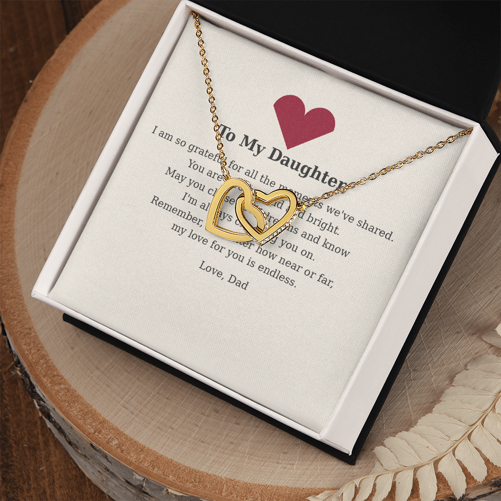 To My Daughter – Always & Forever Interlocking Hearts Necklace