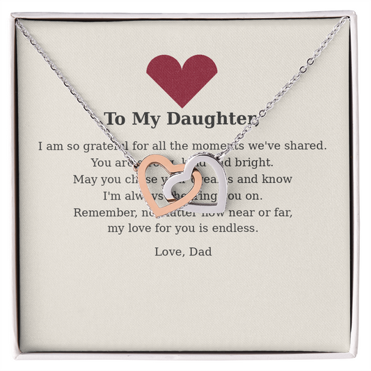 To My Daughter – Always & Forever Interlocking Hearts Necklace