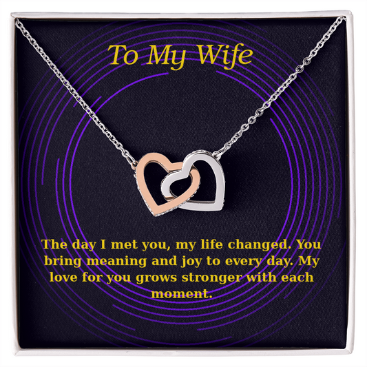 To My Wife – Cosmic Interlocking Hearts Necklace