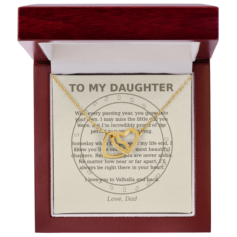 To My Daughter – Valhalla & Back Interlocking Hearts Necklace