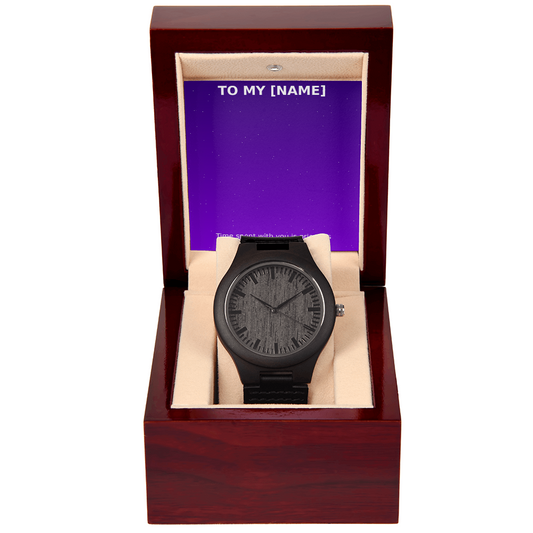 Custom Name – Cosmic Wooden Watch (Time Spent With You)
