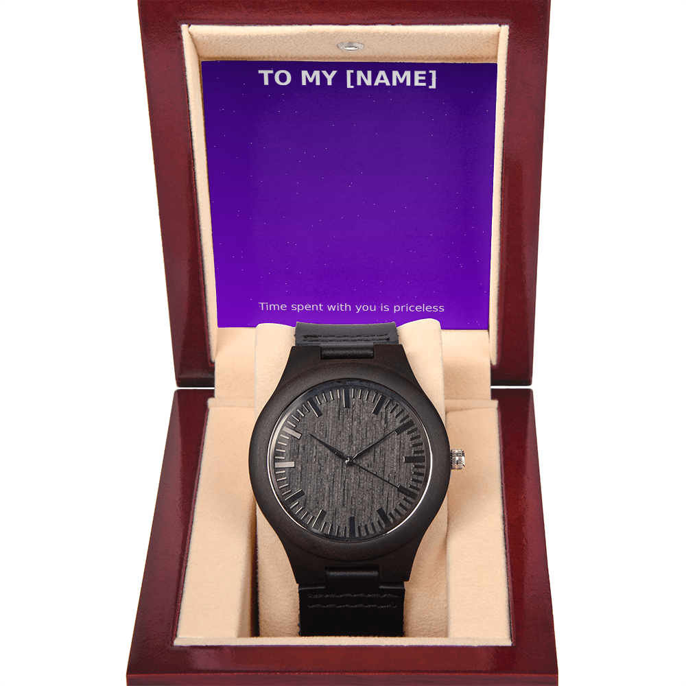 Custom Name – Cosmic Wooden Watch (Time Spent With You)