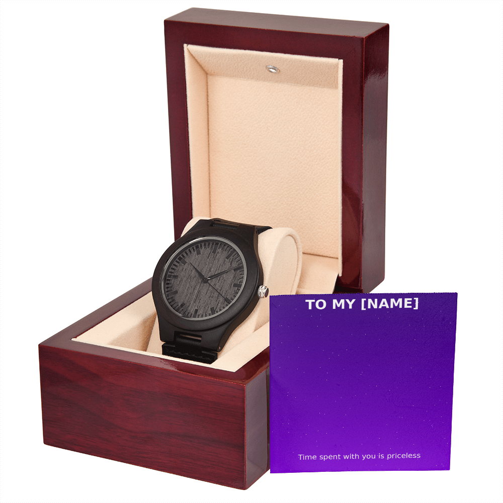 Custom Name – Cosmic Wooden Watch (Time Spent With You)