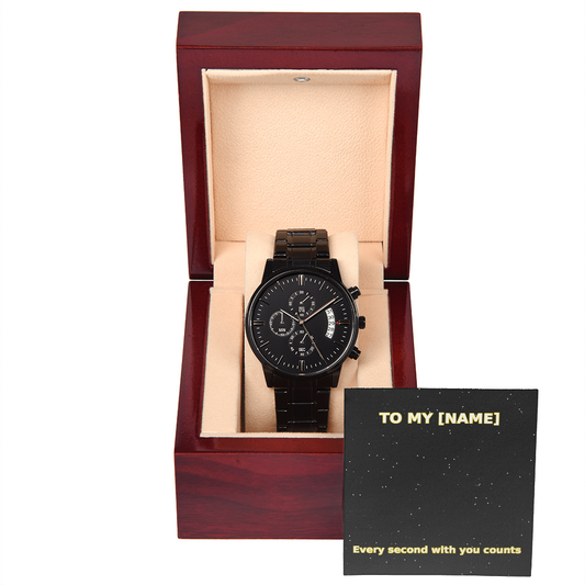 Custom Name – Every Second Counts Chronograph Watch