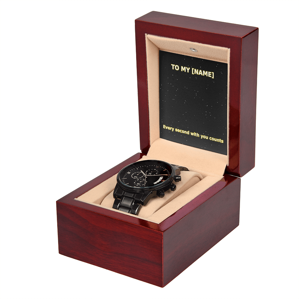 Custom Name – Every Second Counts Chronograph Watch