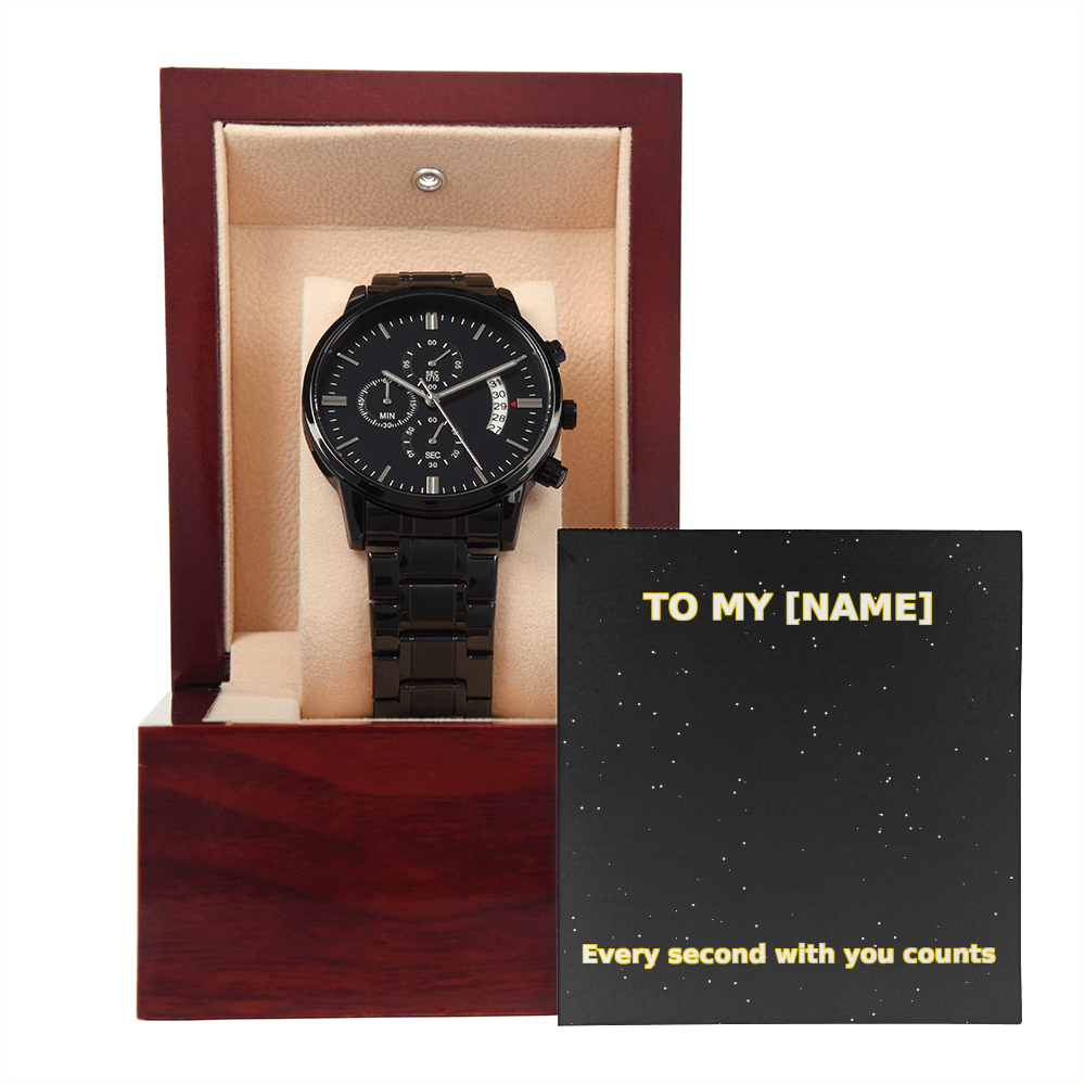 Custom Name – Every Second Counts Chronograph Watch