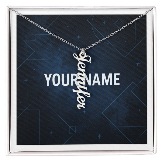 Personalised Vertical Name Necklace for Men
