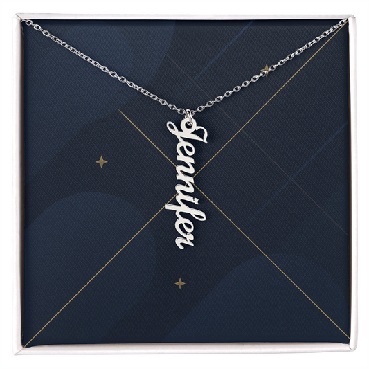 He/Him Pronoun Vertical Name Necklace