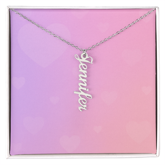 She/Her Pronoun Vertical Name Necklace