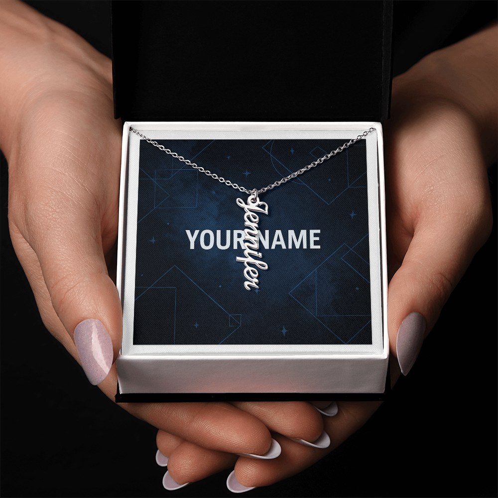 Personalised Vertical Name Necklace for Men