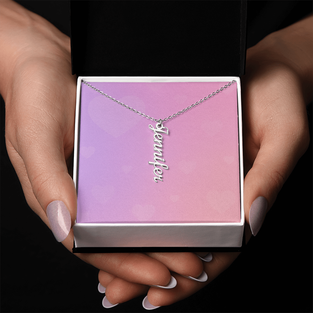 She/Her Pronoun Vertical Name Necklace