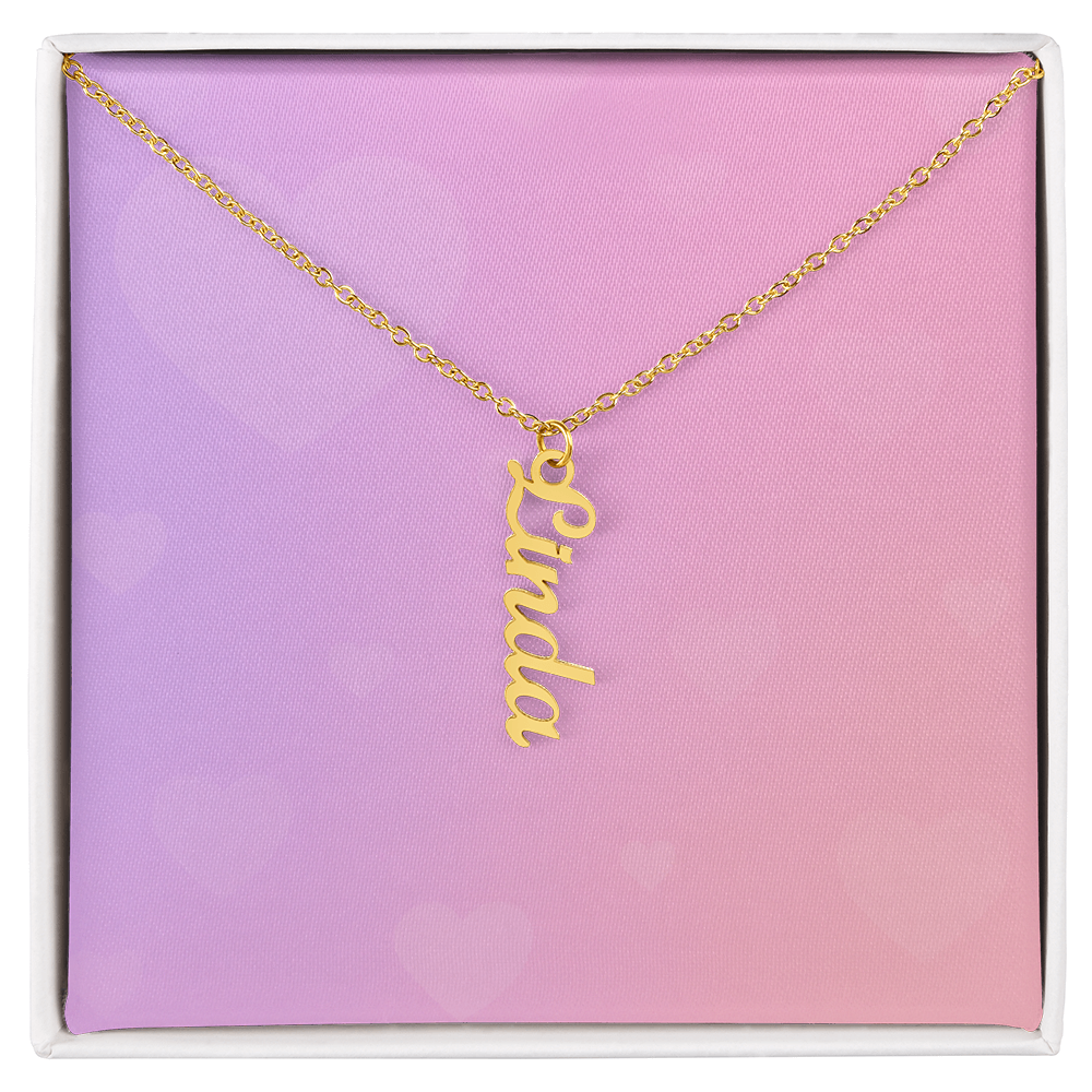 She/Her Pronoun Vertical Name Necklace