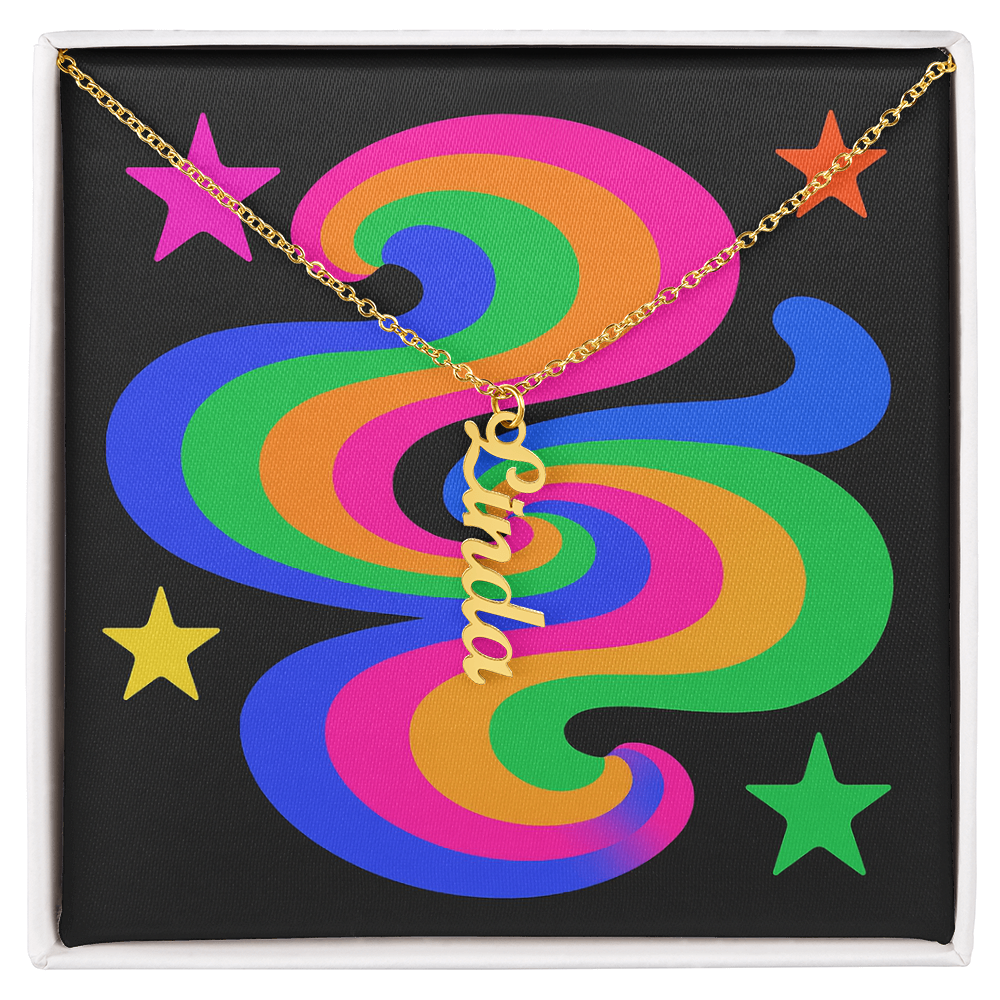 They/Them Pronoun Vertical Name Necklace