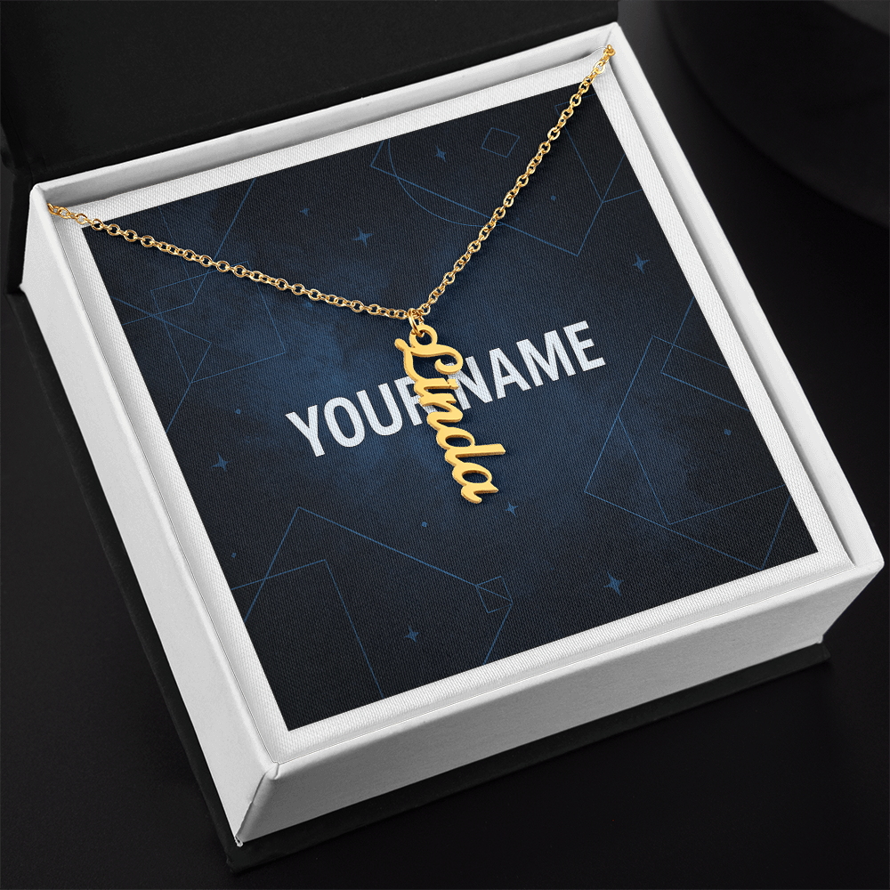 Personalised Vertical Name Necklace for Men