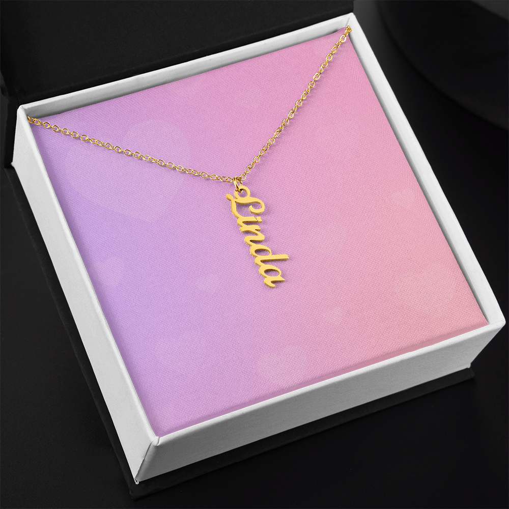 She/Her Pronoun Vertical Name Necklace